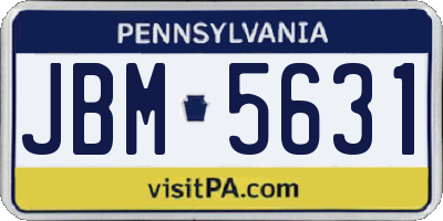 PA license plate JBM5631