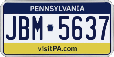 PA license plate JBM5637