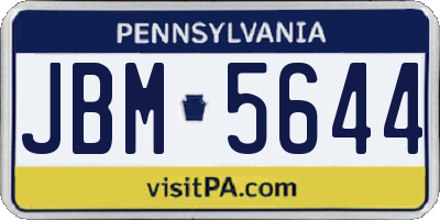 PA license plate JBM5644