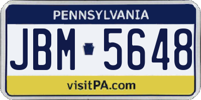 PA license plate JBM5648