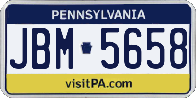 PA license plate JBM5658