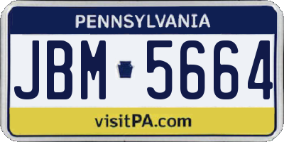 PA license plate JBM5664