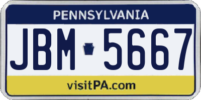 PA license plate JBM5667