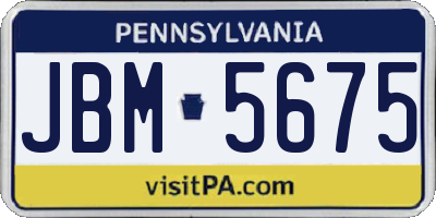 PA license plate JBM5675