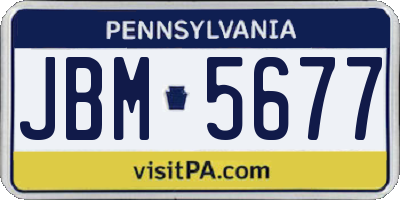 PA license plate JBM5677