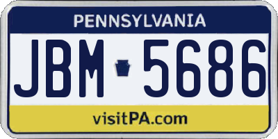PA license plate JBM5686
