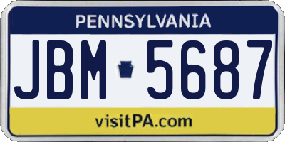 PA license plate JBM5687
