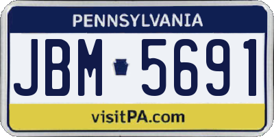 PA license plate JBM5691