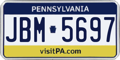 PA license plate JBM5697