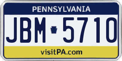 PA license plate JBM5710