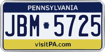 PA license plate JBM5725