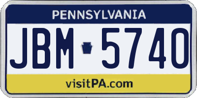 PA license plate JBM5740