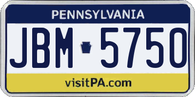 PA license plate JBM5750