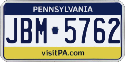 PA license plate JBM5762
