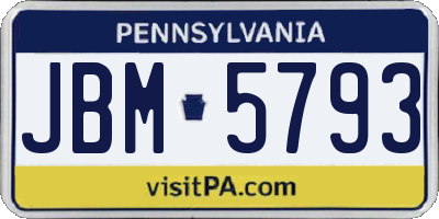 PA license plate JBM5793