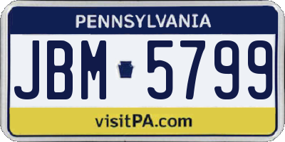 PA license plate JBM5799