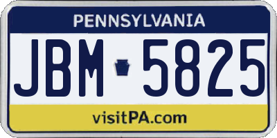 PA license plate JBM5825