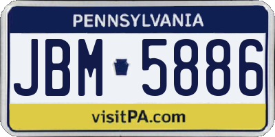 PA license plate JBM5886