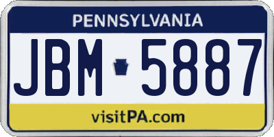 PA license plate JBM5887