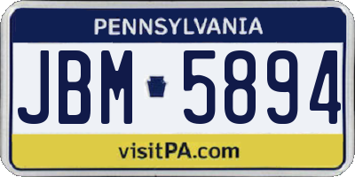 PA license plate JBM5894