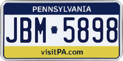PA license plate JBM5898