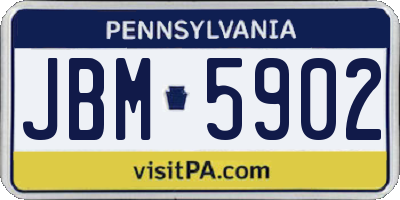 PA license plate JBM5902