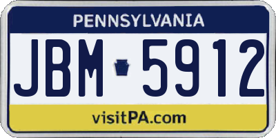 PA license plate JBM5912