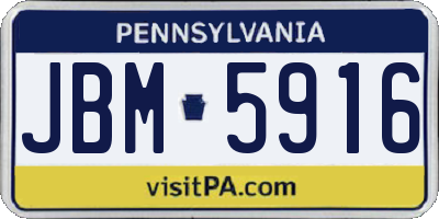 PA license plate JBM5916