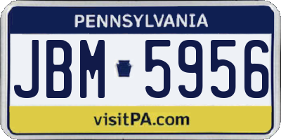 PA license plate JBM5956