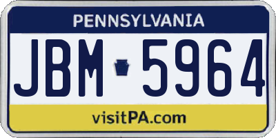PA license plate JBM5964