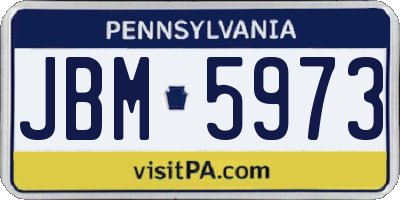 PA license plate JBM5973