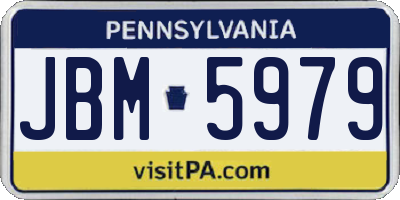 PA license plate JBM5979