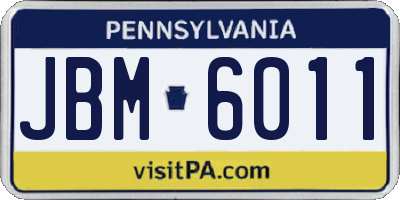 PA license plate JBM6011