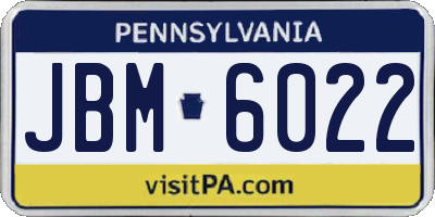 PA license plate JBM6022