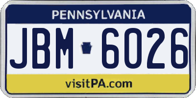 PA license plate JBM6026