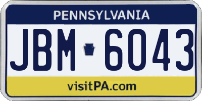 PA license plate JBM6043