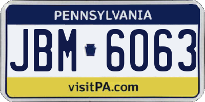 PA license plate JBM6063