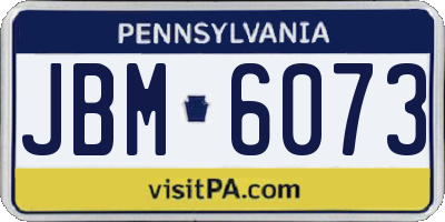 PA license plate JBM6073
