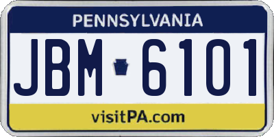 PA license plate JBM6101