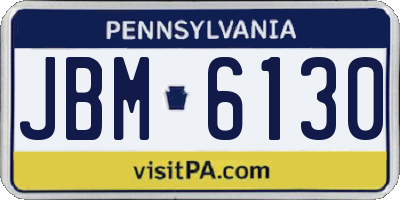 PA license plate JBM6130