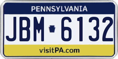 PA license plate JBM6132