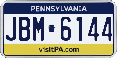 PA license plate JBM6144