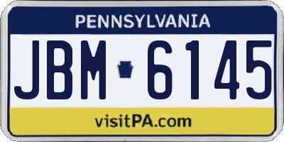 PA license plate JBM6145