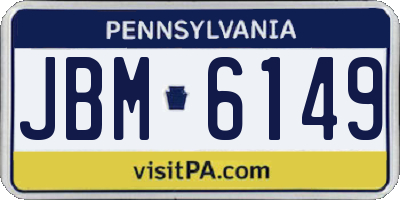 PA license plate JBM6149