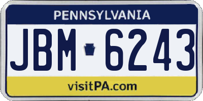 PA license plate JBM6243