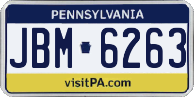 PA license plate JBM6263