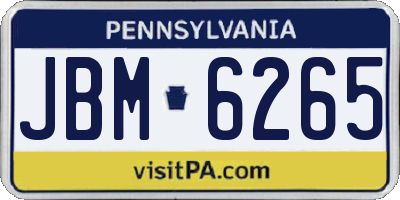 PA license plate JBM6265