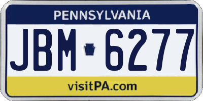 PA license plate JBM6277
