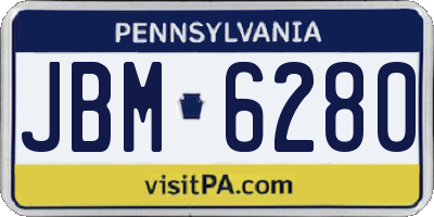 PA license plate JBM6280