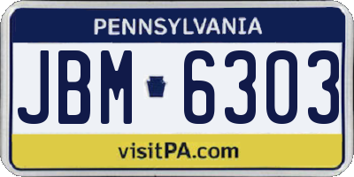 PA license plate JBM6303